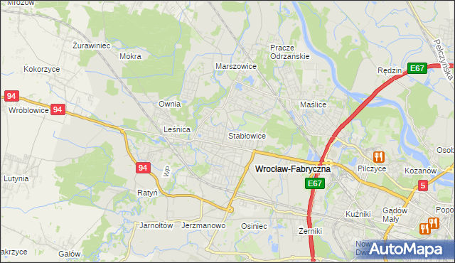 mapa Stabłowice, Stabłowice na mapie Targeo