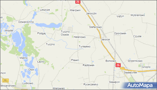 mapa Turlejewo, Turlejewo na mapie Targeo