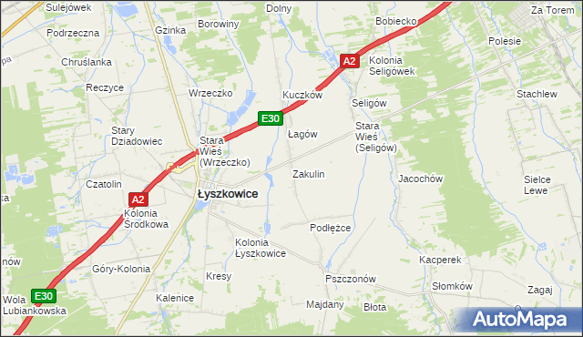 mapa Zakulin, Zakulin na mapie Targeo