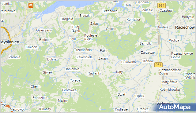 mapa Zasań, Zasań na mapie Targeo