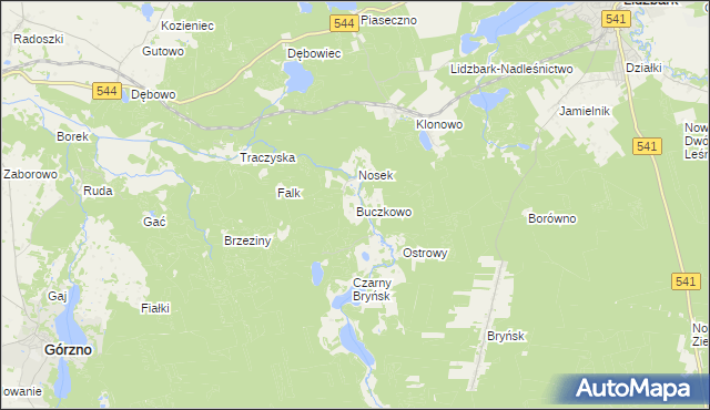 mapa Buczkowo gmina Górzno, Buczkowo gmina Górzno na mapie Targeo