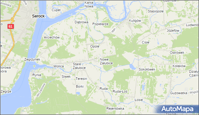 mapa Nowe Załubice, Nowe Załubice na mapie Targeo