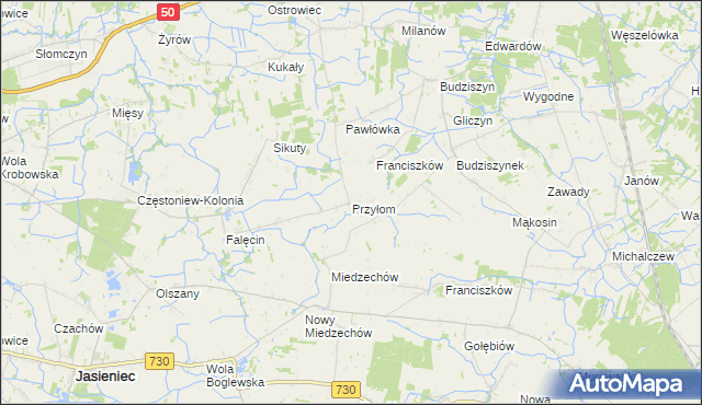 mapa Przyłom, Przyłom na mapie Targeo