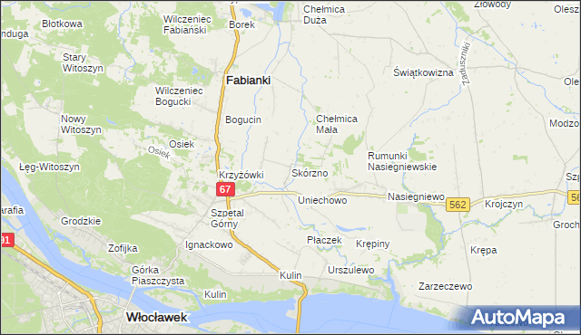 mapa Skórzno, Skórzno na mapie Targeo
