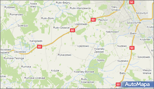 mapa Ujazdowo gmina Ciechanów, Ujazdowo gmina Ciechanów na mapie Targeo