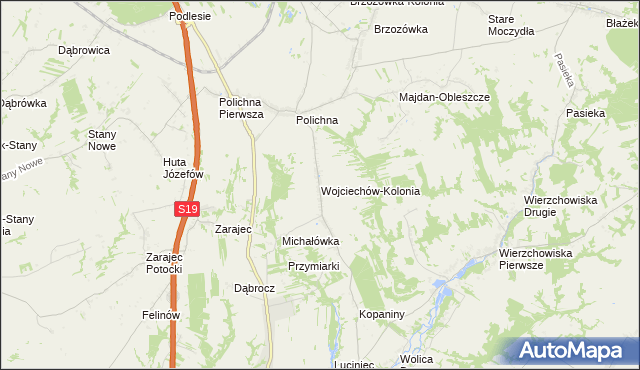 mapa Wojciechów-Kolonia, Wojciechów-Kolonia na mapie Targeo
