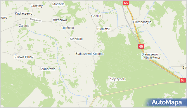 mapa Białaszewo, Białaszewo na mapie Targeo