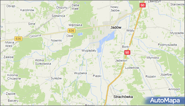 mapa Dzierżanów gmina Jadów, Dzierżanów gmina Jadów na mapie Targeo