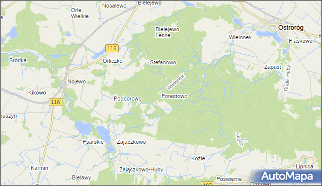 mapa Forestowo, Forestowo na mapie Targeo