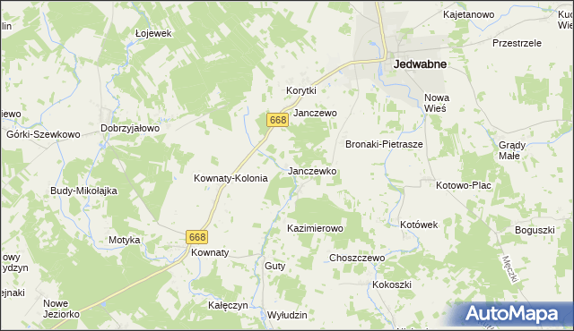 mapa Janczewko, Janczewko na mapie Targeo