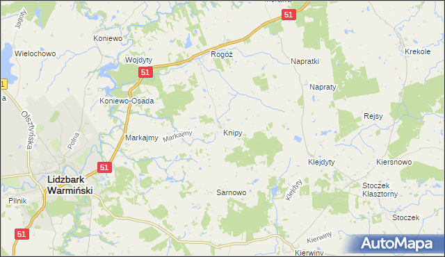 mapa Knipy, Knipy na mapie Targeo