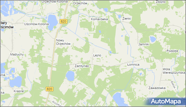 mapa Lejno, Lejno na mapie Targeo