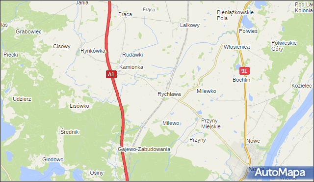 mapa Rychława, Rychława na mapie Targeo