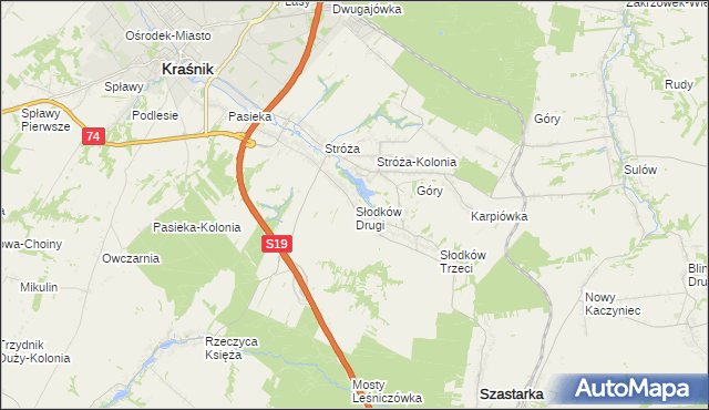 mapa Słodków Drugi, Słodków Drugi na mapie Targeo