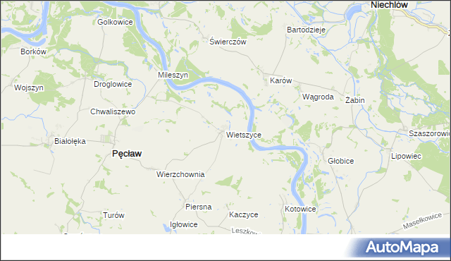 mapa Wietszyce, Wietszyce na mapie Targeo