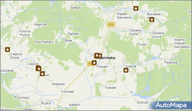 mapa Adamówka powiat przeworski, Adamówka powiat przeworski na mapie Targeo