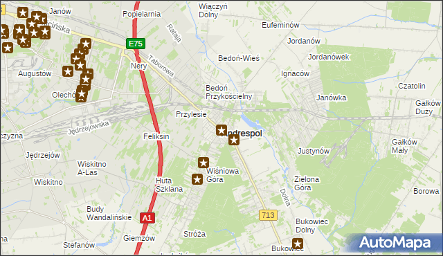 mapa Andrespol, Andrespol na mapie Targeo