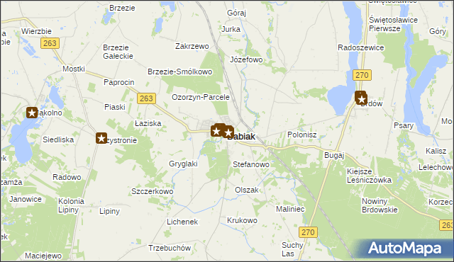 mapa Babiak powiat kolski, Babiak powiat kolski na mapie Targeo