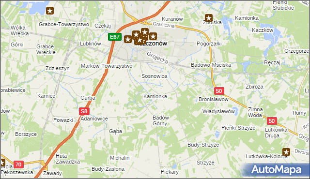 mapa Badowo-Dańki, Badowo-Dańki na mapie Targeo