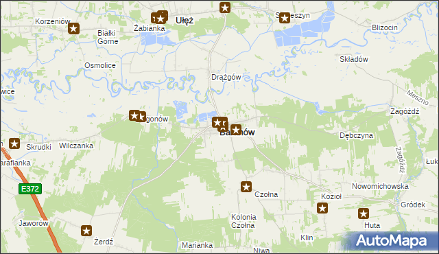 mapa Baranów powiat puławski, Baranów powiat puławski na mapie Targeo