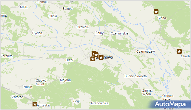 mapa Baranowo powiat ostrołęcki, Baranowo powiat ostrołęcki na mapie Targeo