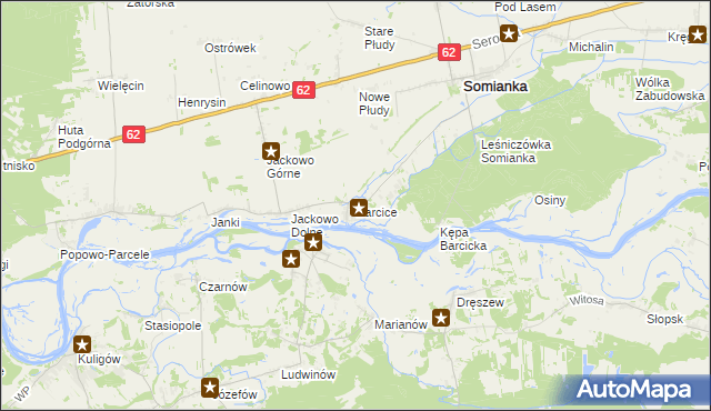 mapa Barcice gmina Somianka, Barcice gmina Somianka na mapie Targeo