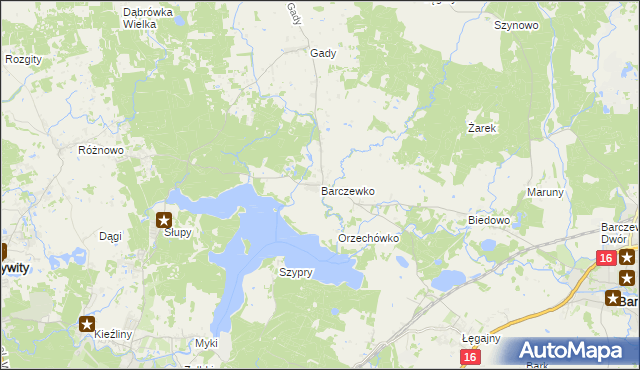 mapa Barczewko, Barczewko na mapie Targeo