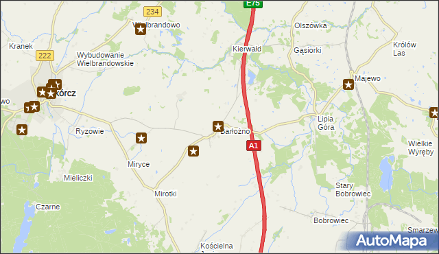 mapa Barłożno, Barłożno na mapie Targeo