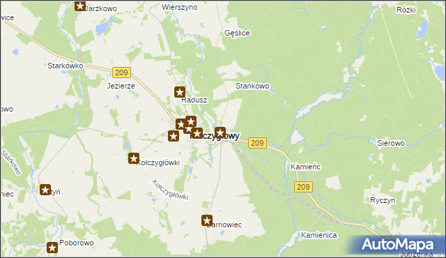 mapa Barnowo, Barnowo na mapie Targeo