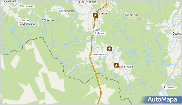 mapa Barwinek gmina Dukla, Barwinek gmina Dukla na mapie Targeo