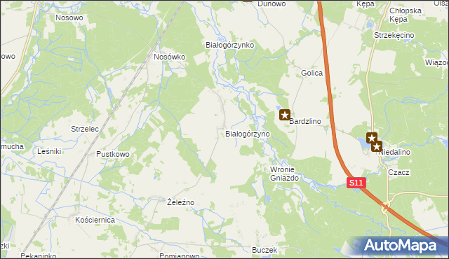 mapa Białogórzyno, Białogórzyno na mapie Targeo