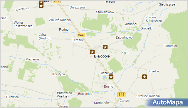 mapa Białopole powiat chełmski, Białopole powiat chełmski na mapie Targeo