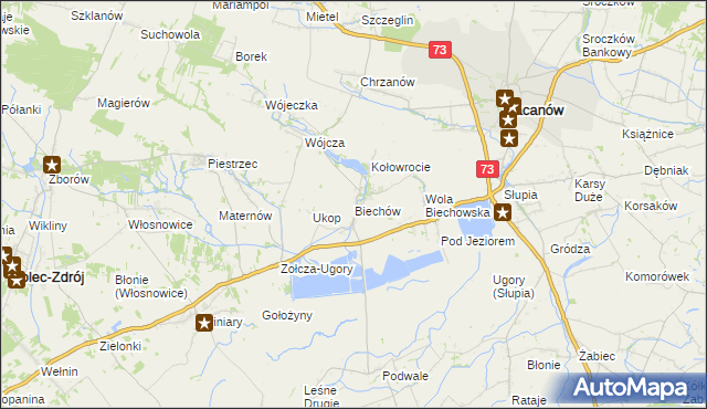 mapa Biechów gmina Pacanów, Biechów gmina Pacanów na mapie Targeo