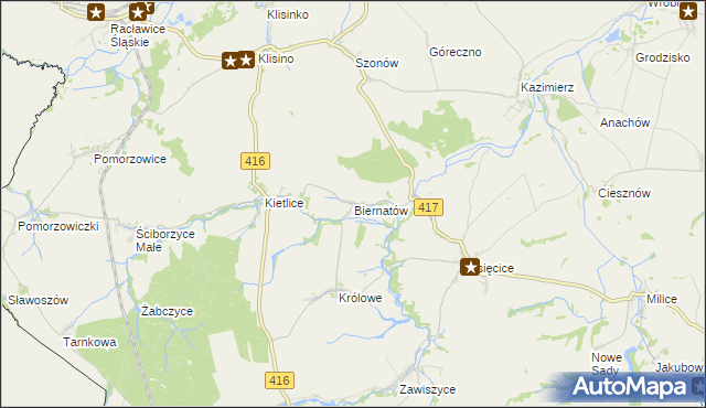 mapa Biernatów gmina Głubczyce, Biernatów gmina Głubczyce na mapie Targeo