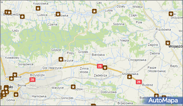 mapa Bierówka, Bierówka na mapie Targeo