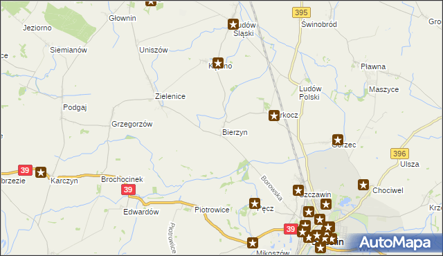 mapa Bierzyn gmina Strzelin, Bierzyn gmina Strzelin na mapie Targeo