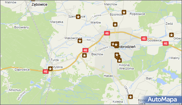 mapa Błachów, Błachów na mapie Targeo