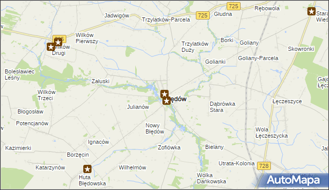 mapa Błędów powiat grójecki, Błędów powiat grójecki na mapie Targeo