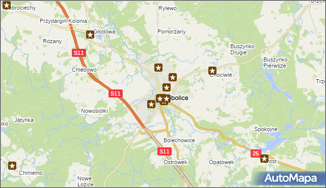 mapa Bobolice powiat koszaliński, Bobolice powiat koszaliński na mapie Targeo