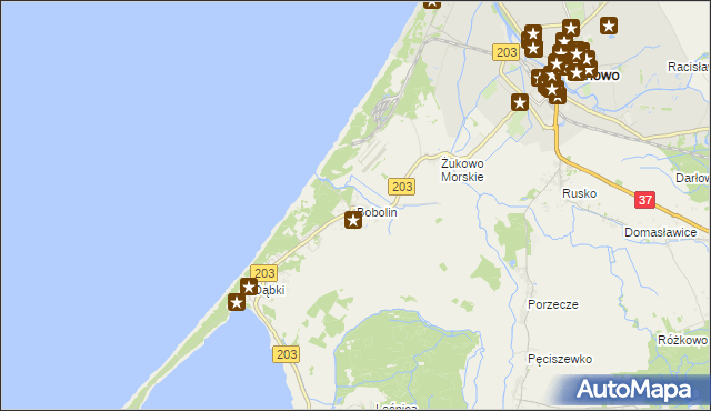 mapa Bobolin gmina Darłowo, Bobolin gmina Darłowo na mapie Targeo