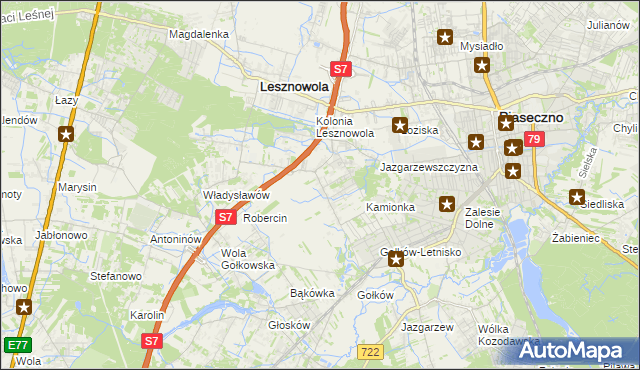 mapa Bobrowiec gmina Piaseczno, Bobrowiec gmina Piaseczno na mapie Targeo