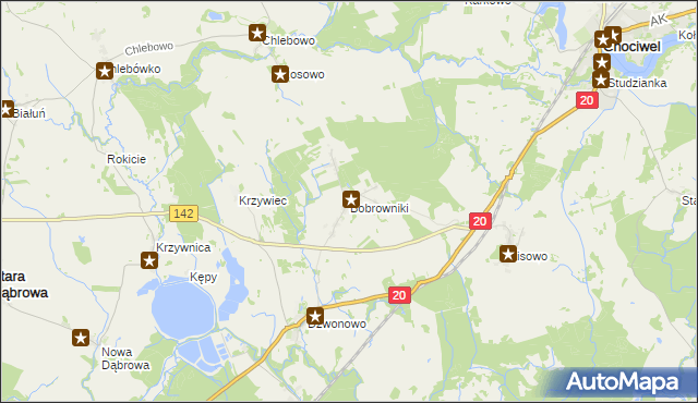 mapa Bobrowniki gmina Chociwel, Bobrowniki gmina Chociwel na mapie Targeo