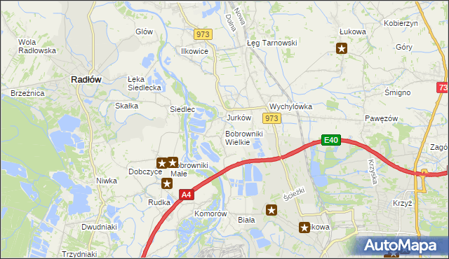 mapa Bobrowniki Wielkie, Bobrowniki Wielkie na mapie Targeo