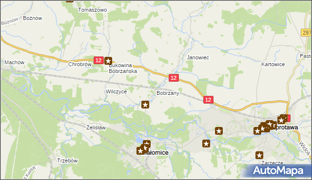 mapa Bobrzany, Bobrzany na mapie Targeo