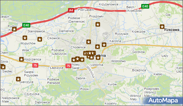 mapa Bochni, Bochnia na mapie Targeo