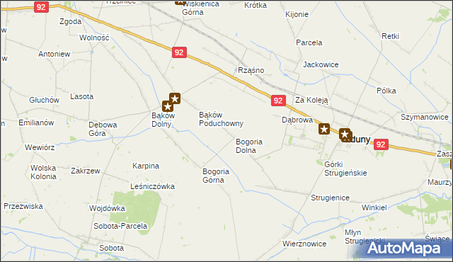 mapa Bogoria Pofolwarczna, Bogoria Pofolwarczna na mapie Targeo