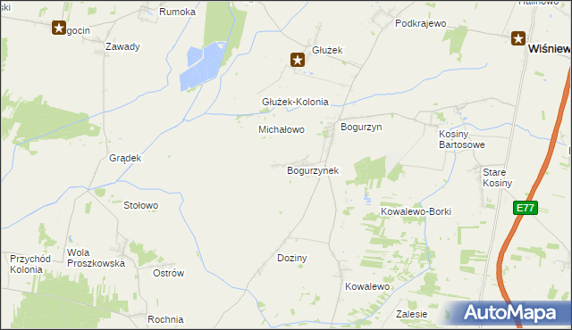 mapa Bogurzynek, Bogurzynek na mapie Targeo