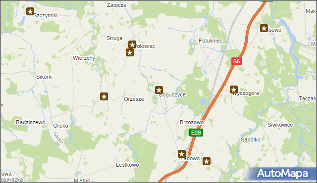 mapa Boguszyce gmina Nowogard, Boguszyce gmina Nowogard na mapie Targeo