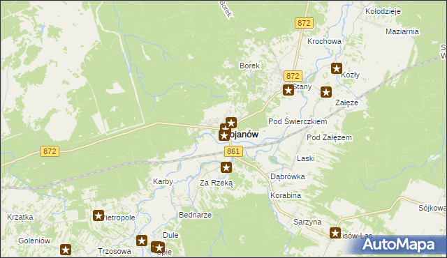 mapa Bojanów powiat stalowowolski, Bojanów powiat stalowowolski na mapie Targeo