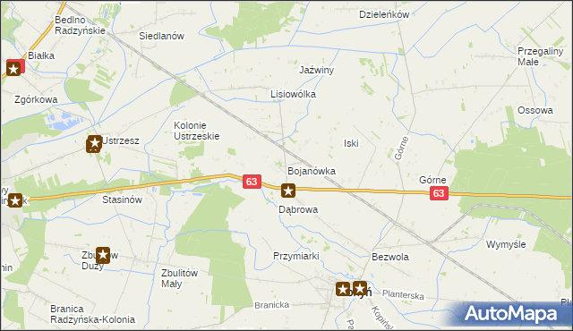 mapa Bojanówka, Bojanówka na mapie Targeo